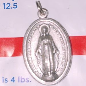 Italian Large Silver Mary Miraculous Medal